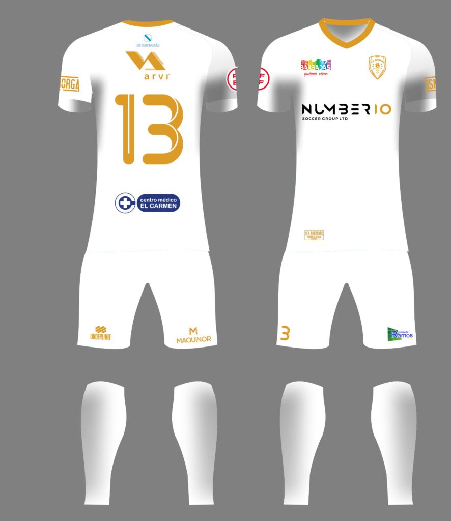 Equipación blanca portero UDB visitante Unión Deportiva Barbadás